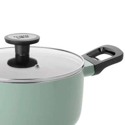 BergHOFF Sage And Slate Non-stick Aluminum Stockpot With Glass Lid 5 BergHOFF Sage And Slate Non-stick Aluminum Stockpot With Glass Lid - Image 3