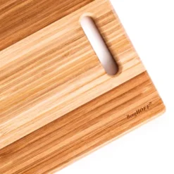BergHOFF Bamboo Rectangle Cutting Board, Two-tone With Handle, 14.2"x8.7"x0.7" -BergHOFF Store GUEST e52a614b b9f4 4aaa a981 24ab2d633e83