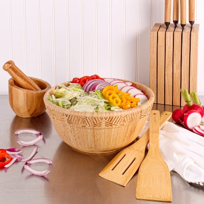 BergHOFF Essentials Bamboo Salad Bowl, Eco-friendly, Lightweight 5 BergHOFF Essentials Bamboo Salad Bowl, Eco-friendly, Lightweight - Image 3