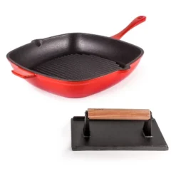 BergHOFF Neo 2Pc Cast Iron Grill Set, Grill Pan & Bacon/Steak Press -BergHOFF Store GUEST e99132d9 bbbe 4235 86ea 4cf00e3ae4a1