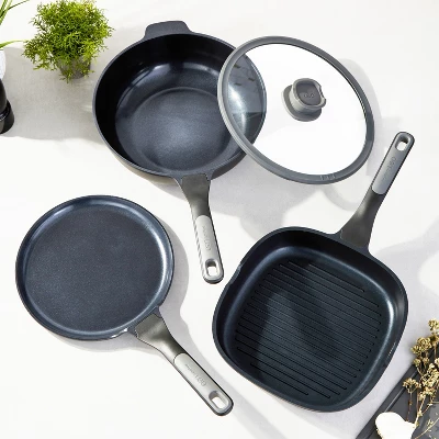 BergHOFF Leo Stone+ 4Pc Nonstick Ceramic Cookware Set With Glass Lid, Recycled Cast Aluminum 12 BergHOFF Leo Stone+ 4Pc Nonstick Ceramic Cookware Set With Glass Lid, Recycled Cast Aluminum - Image 10