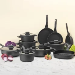 BergHOFF Leo Stone+ Nonstick Ceramic 11" Wok Pan With Lid, 4.6qt -BergHOFF Store GUEST f6b709dd 5bf3 4ec4 9cc1 0c8cbc81ac3d