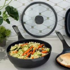 BergHOFF Leo Stone+ 4Pc Nonstick Ceramic Cookware Set With Glass Lid, Recycled Cast Aluminum 14 BergHOFF Leo Stone+ 4Pc Nonstick Ceramic Cookware Set With Glass Lid, Recycled Cast Aluminum -BergHOFF Store GUEST f99875c2 46cd 490a a0f9 5ab640245fee