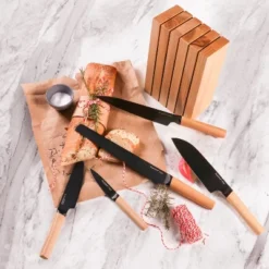 BergHOFF Ron 6Pc Knife Block Set, Natural Wood Handle, Brown -BergHOFF Store GUEST faa690e9 ad3a 426d ba01 7a01f58bbdb5 1